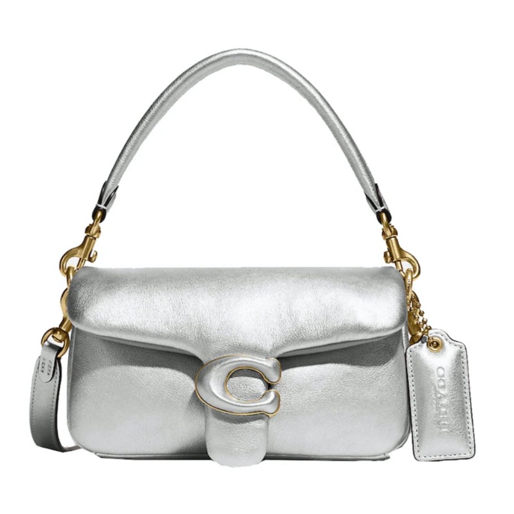 Worn once coach metallic sliver small